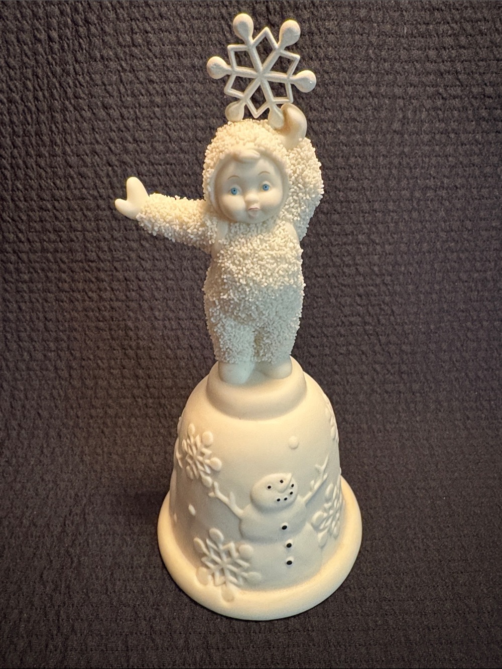 Dept 56 White “Snowbell” Baby Bell Figurine with Snowflake